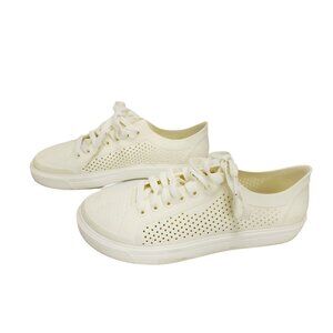 CROCS Citilane Roka Mens Size 8 M Ivory Lace Up Perforated Sneakers Shoes